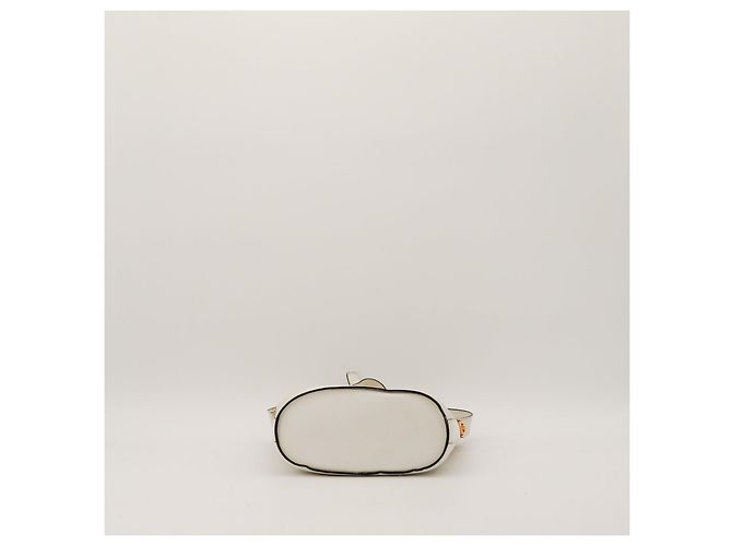 Céline Celine Piccola Borsa a Secchiello in Pelle Bianca Bianco - vista 5