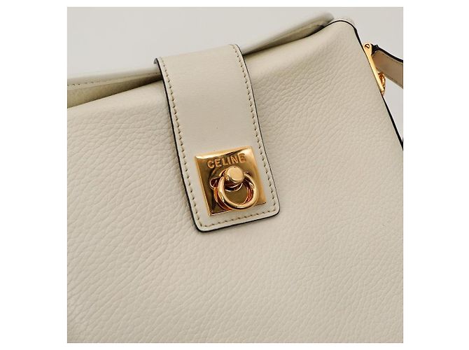 Céline Celine Piccola Borsa a Secchiello in Pelle Bianca Bianco - vista 6