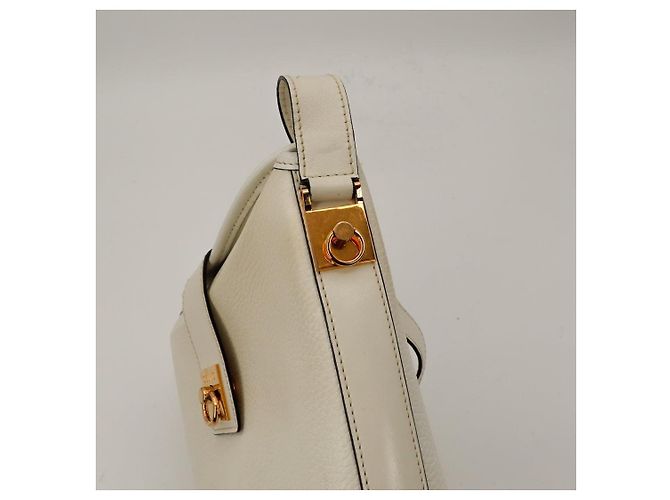 Céline Celine Piccola Borsa a Secchiello in Pelle Bianca Bianco - vista 7