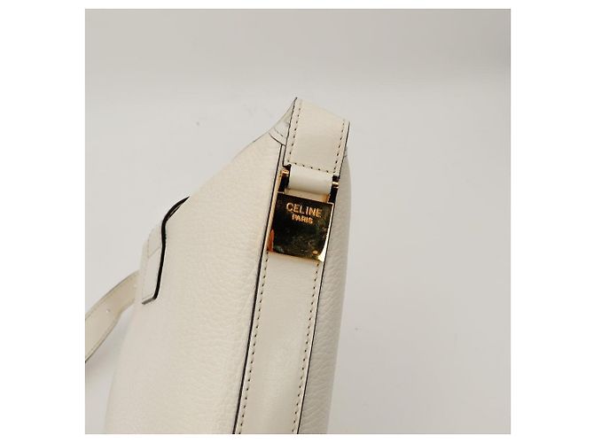 Céline Celine Piccola Borsa a Secchiello in Pelle Bianca Bianco - vista 8