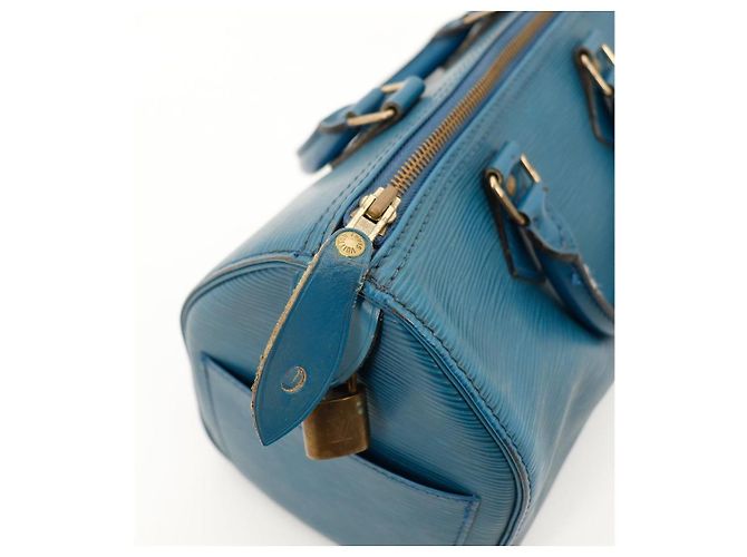 Louis Vuitton Speedy 25 Pelle Epi Blu - vista 10