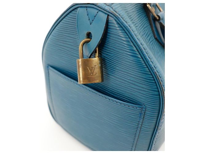 Louis Vuitton Speedy 25 Pelle Epi Blu - vista 11