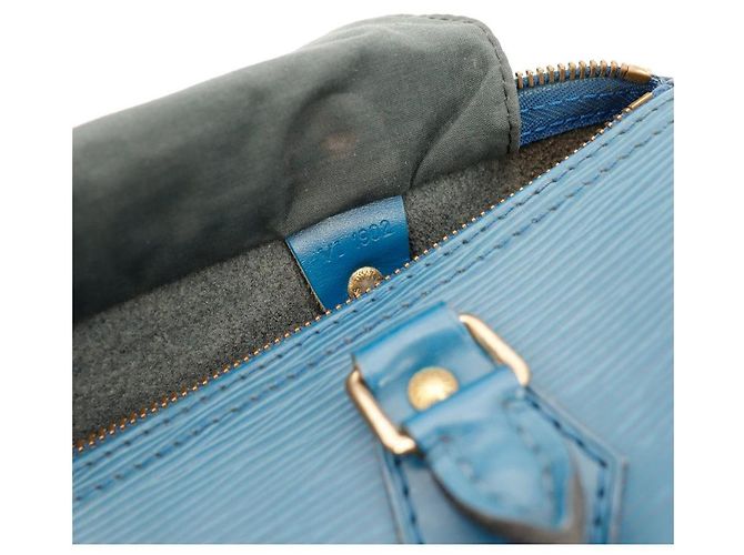 Louis Vuitton Speedy 25 Pelle Epi Blu - vista 13
