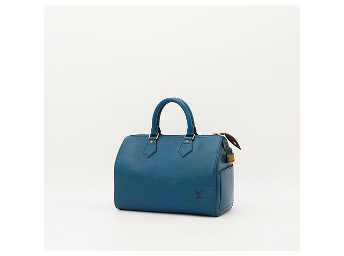 Louis Vuitton Speedy 25 Pelle Epi Blu - vista 2
