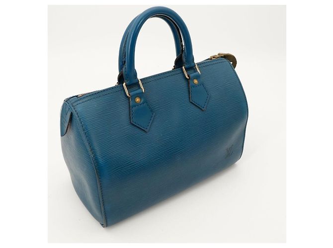 Louis Vuitton Speedy 25 Pelle Epi Blu - vista 8