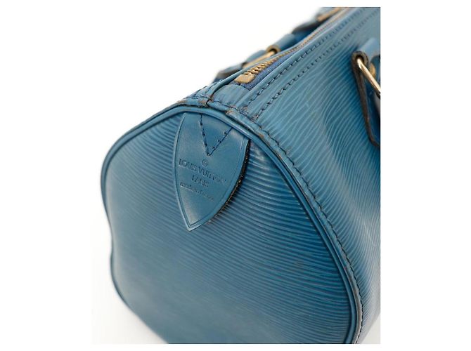 Louis Vuitton Speedy 25 Pelle Epi Blu - vista 9