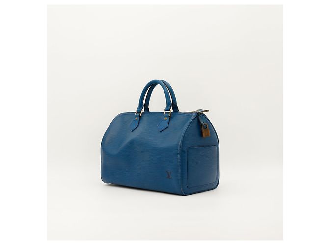 Louis Vuitton Speedy 30 in pelle Epi Blu - vista 2
