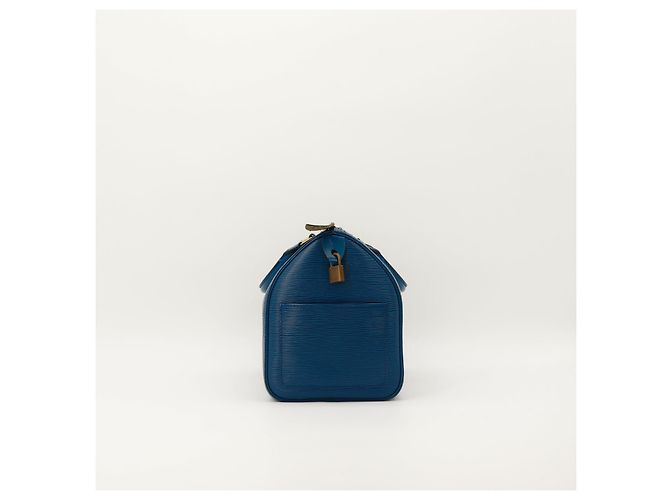Louis Vuitton Speedy 30 in pelle Epi Blu - vista 3