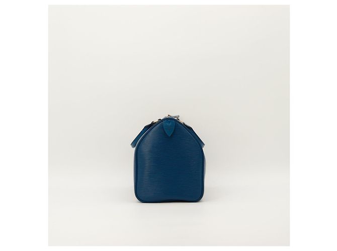 Louis Vuitton Speedy 30 in pelle Epi Blu - vista 5