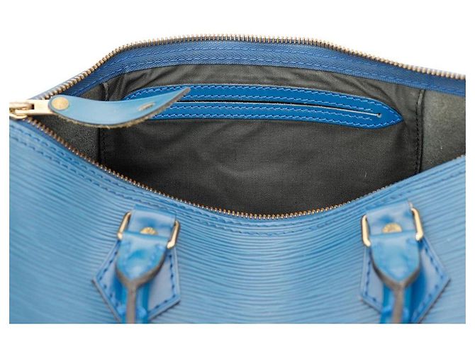 Louis Vuitton Speedy 30 in pelle Epi Blu - vista 8