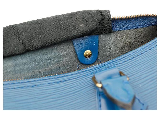 Louis Vuitton Speedy 30 in pelle Epi Blu - vista 9