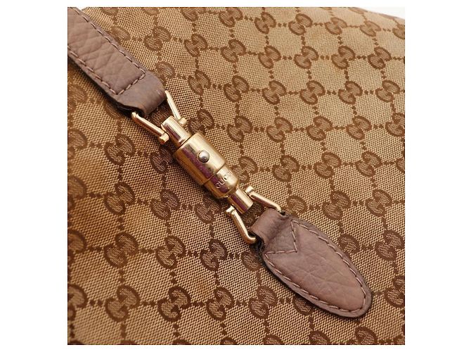 Gucci Borsa Hobo Monogram con Nappa in Bambù Marrone - vista 6