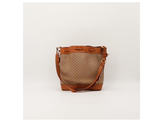 Céline Celine Borsa a Secchiello in Tela Monogram Marrone Beige - vista 3
