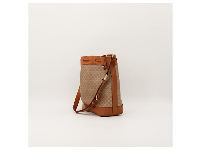 Céline Celine Borsa a Secchiello in Tela Monogram Marrone Beige - vista 4
