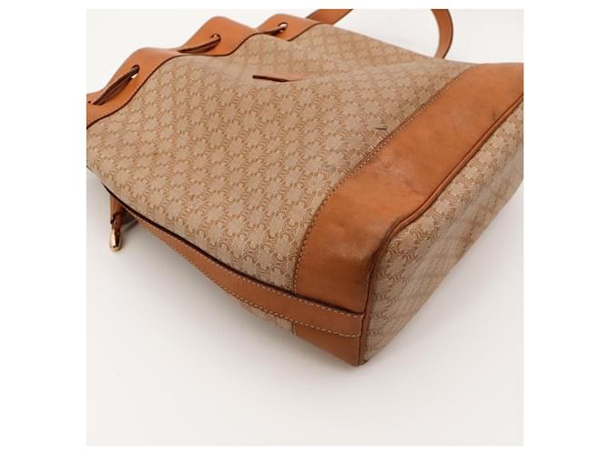 Céline Celine Borsa a Secchiello in Tela Monogram Marrone Beige - vista 7