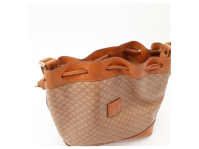 Céline Celine Borsa a Secchiello in Tela Monogram Marrone Beige - vista 8