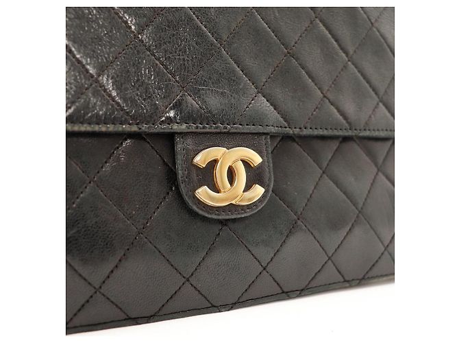 Borsa Chanel Classic Flap in pelle nera Nero - vista 7