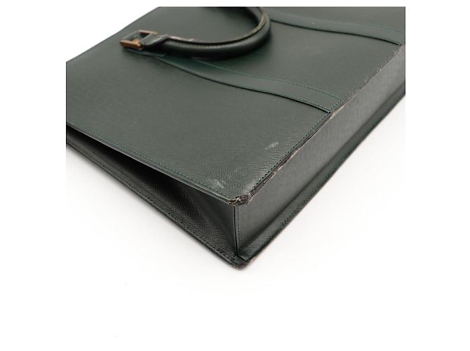 Louis Vuitton Valigetta in pelle Taiga Verde - vista 10