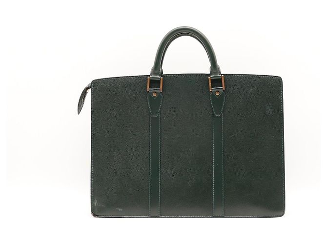 Louis Vuitton Valigetta in pelle Taiga Verde - vista 3