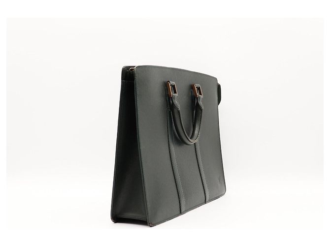 Louis Vuitton Valigetta in pelle Taiga Verde - vista 4