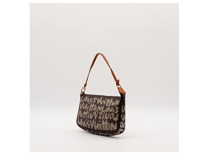 Louis Vuitton Pochette Accessoires Monogram Graffiti Marrone Bianco - vista 2