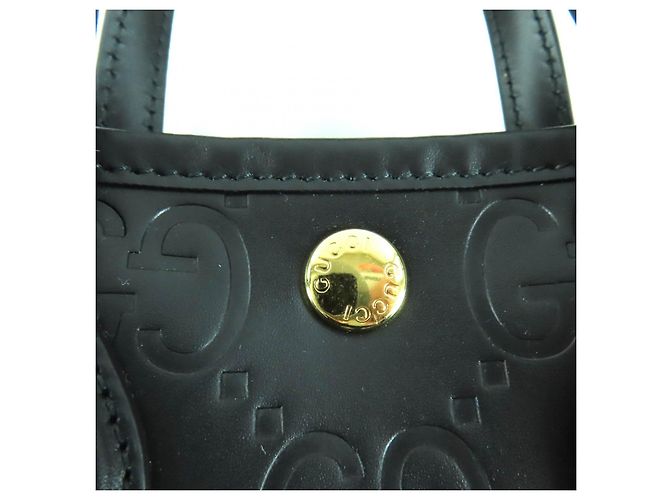 Borsa a tracolla 2way in pelle Gucci GG Super Mini Nero - vista 12