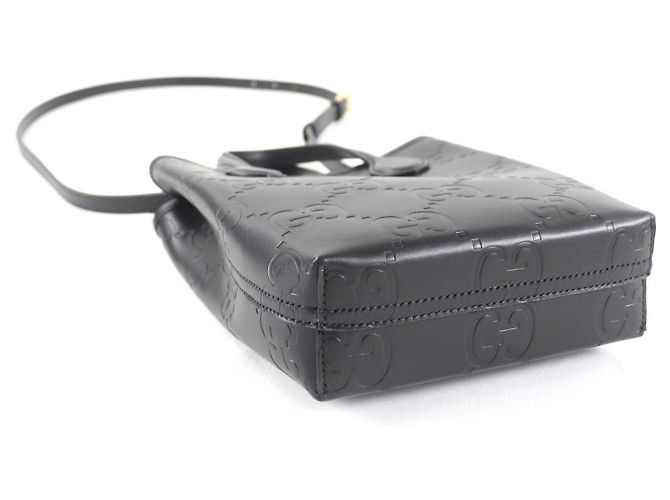 Borsa a tracolla 2way in pelle Gucci GG Super Mini Nero - vista 4