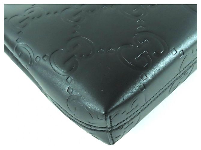 Borsa a tracolla 2way in pelle Gucci GG Super Mini Nero - vista 7