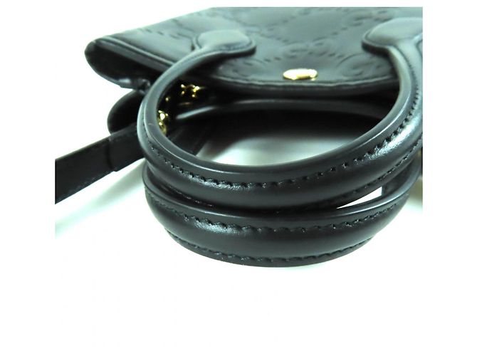 Borsa a tracolla 2way in pelle Gucci GG Super Mini Nero - vista 8