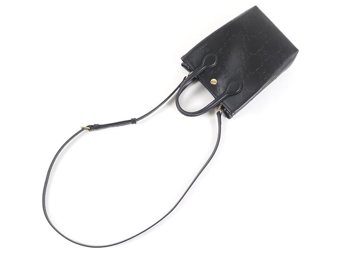 Borsa a tracolla 2way in pelle Gucci GG Super Mini Nero - vista 9