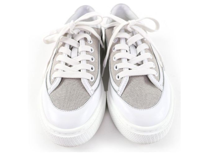 Hermès Hermes Ledersneaker Braun Weiß - Ansicht 4