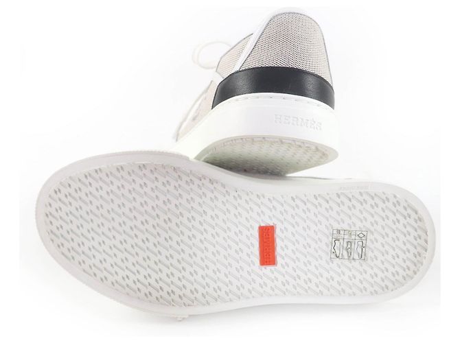Hermès Hermes Ledersneaker Braun Weiß - Ansicht 7