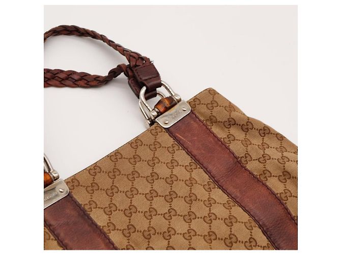 Borsa Tote Gucci in Tela Monogramma GG Marrone - vista 8