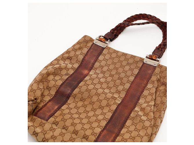 Borsa Tote Gucci in Tela Monogramma GG Marrone - vista 9