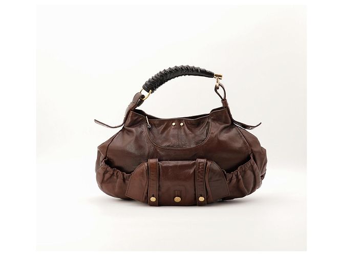 Yves Saint Laurent Borsa Hobo Muse Two Pelle Marrone - vista 3