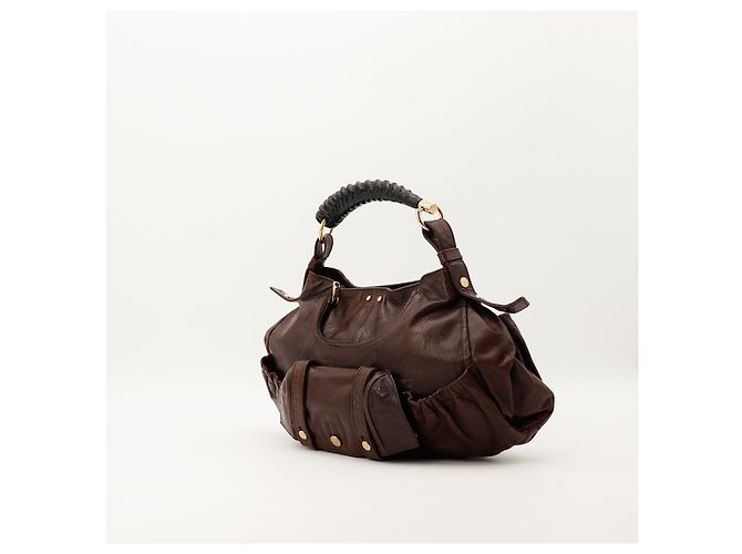Yves Saint Laurent Borsa Hobo Muse Two Pelle Marrone - vista 4