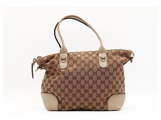Borsa Tote Gucci in Tela Monogram con Charm a Cuore Marrone Beige - vista 3