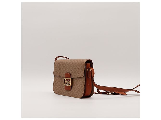 Borsa a spalla Céline Triomphe in tela Marrone Beige - vista 2