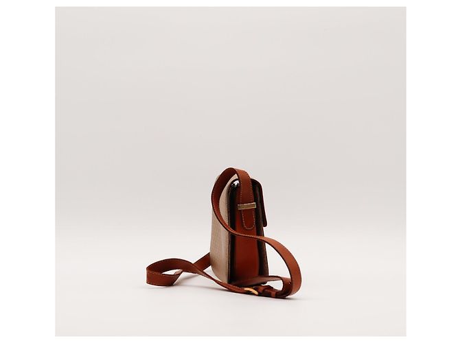 Borsa a spalla Céline Triomphe in tela Marrone Beige - vista 4