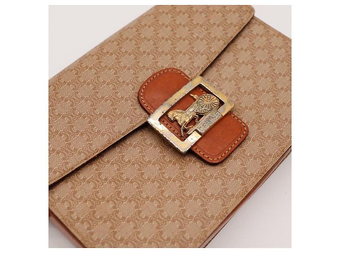 Borsa a spalla Céline Triomphe in tela Marrone Beige - vista 6