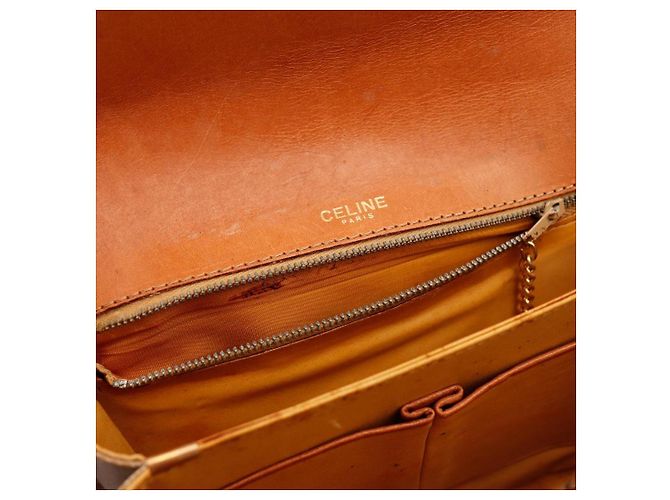 Borsa a spalla Céline Triomphe in tela Marrone Beige - vista 7
