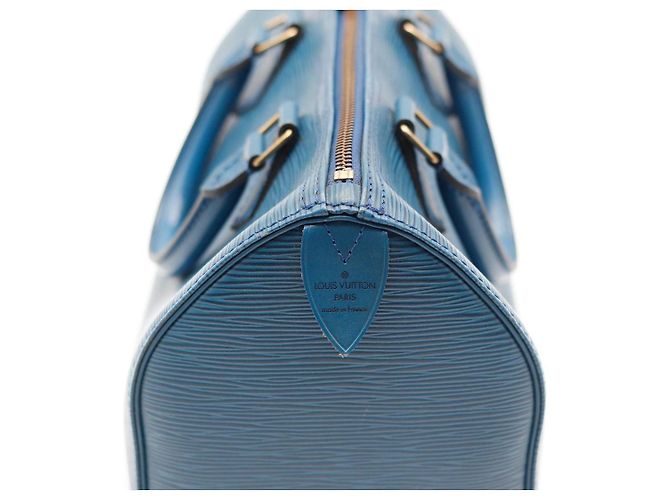 Louis Vuitton Speedy 25 Pelle Epi Blu - vista 10