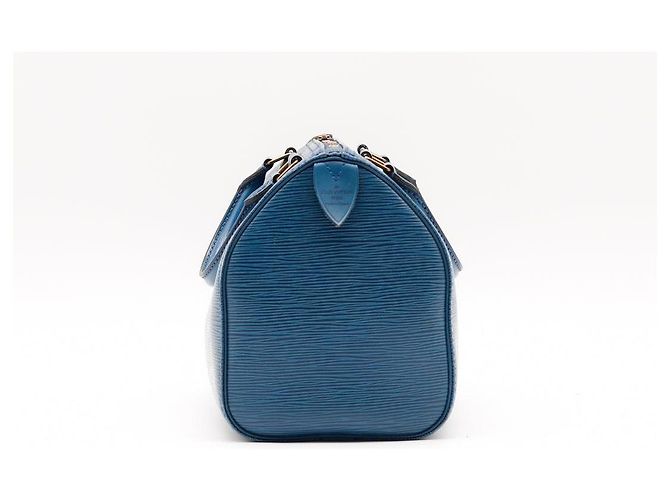 Louis Vuitton Speedy 25 Pelle Epi Blu - vista 4