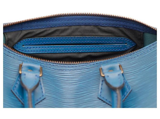 Louis Vuitton Speedy 25 Pelle Epi Blu - vista 6