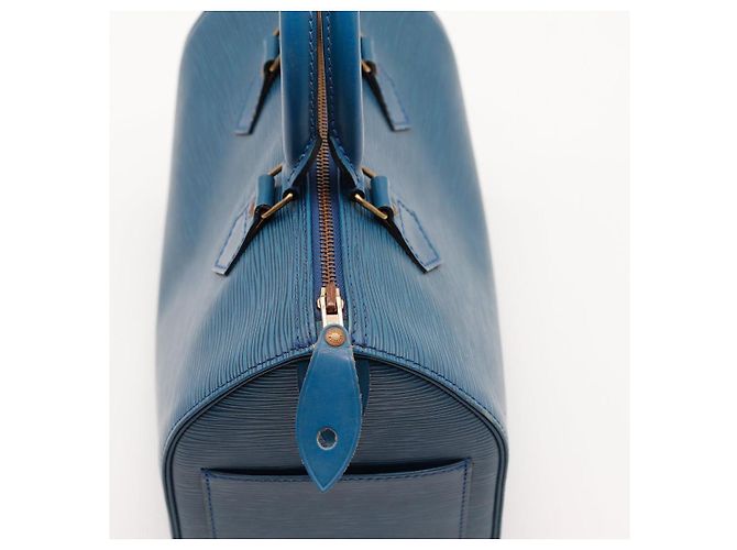 Louis Vuitton Speedy 25 Pelle Epi Blu - vista 8