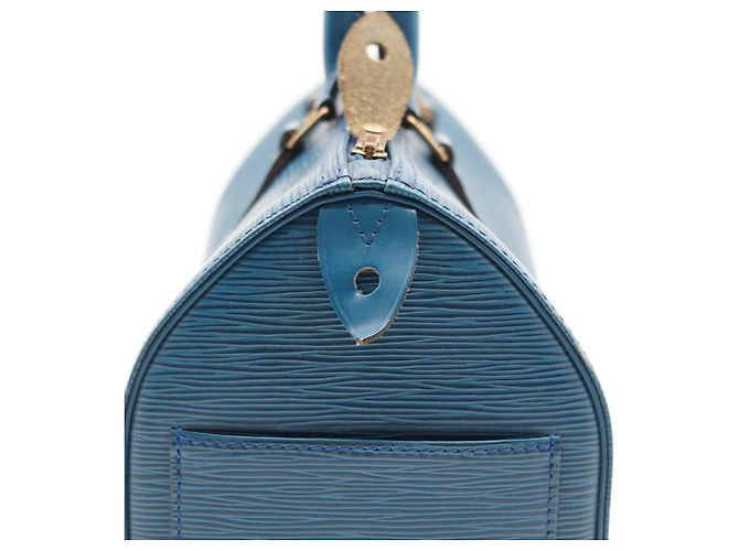 Louis Vuitton Speedy 25 Pelle Epi Blu - vista 9