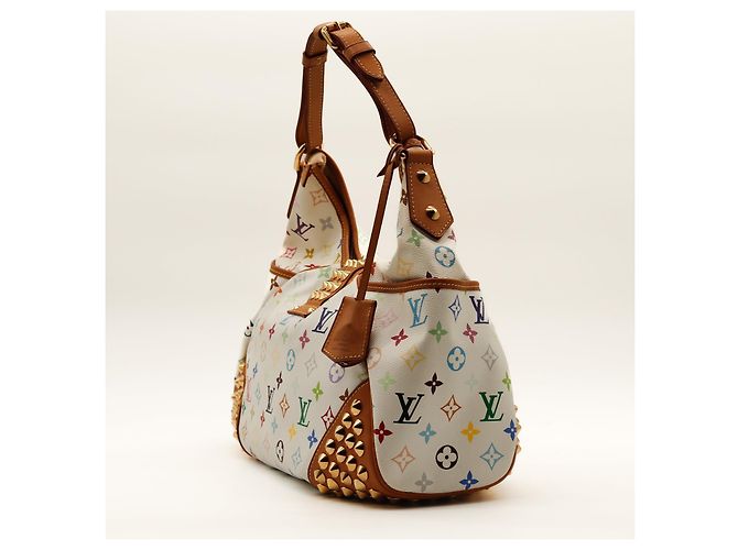 Louis Vuitton Monogram Multicolor Hobo Bag mit Nieten Weiß Mehrfarben - Ansicht 2