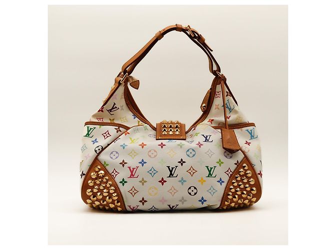 Louis Vuitton Monogram Multicolor Hobo Bag mit Nieten Weiß Mehrfarben - Ansicht 3