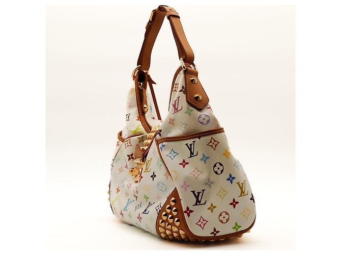 Louis Vuitton Monogram Multicolor Hobo Bag mit Nieten Weiß Mehrfarben - Ansicht 4