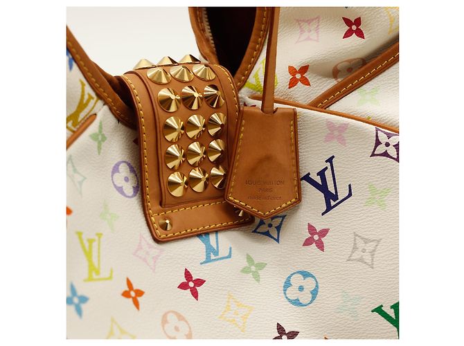 Louis Vuitton Monogram Multicolor Hobo Bag mit Nieten Weiß Mehrfarben - Ansicht 7
